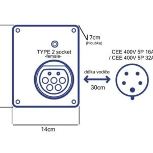22 kW bærbar wallbox med Type 2-stik og CEE-stik - Image 7