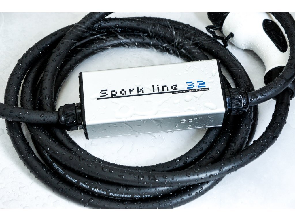 SPARK LINE 32 - kabel med kontrolboks 22kW, TYPE2-CEE, 32A x 3 faser, 8m - Image 2