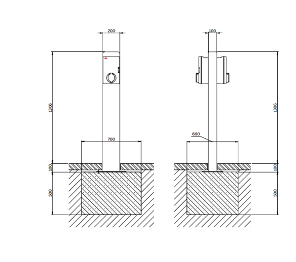 TAC pedestal back-to-back