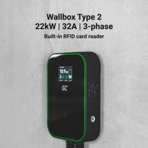 Green Cell Wallbox 22kW med Display & Type 2 stik, RFID - Image 4