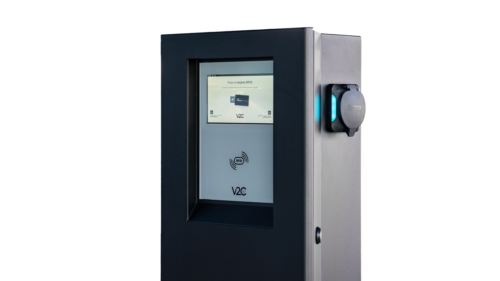 V2C POLE PRO stik (2×22 kW), 8'' display, 4G, LAN/Wifi, RFID - Image 4
