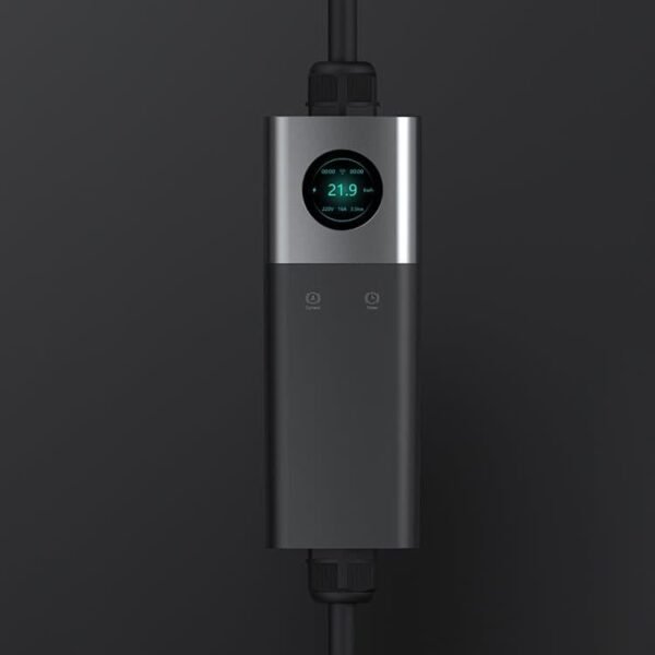 Bærbar oplader med DISPLAY-styreboks 22kW (3X32A), TYPE2-CEE RØD, 32A x 3 faser, 5m
