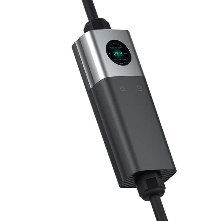 Bærbar oplader med DISPLAY-styreboks 22kW (3X32A), TYPE2-CEE RØD, 32A x 3 faser, 5m - Image 2